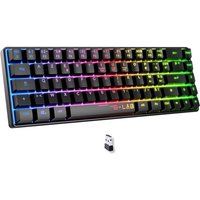 The G-Lab Keyz Hydrogen WL zwart – draadloos gaming-toetsenbord 60% AZERTY FR – drievoudige modus 2,4 GHz Bluetooth bedraad – stil gaming-toetsenbord RGB – PC, PS4, PS5