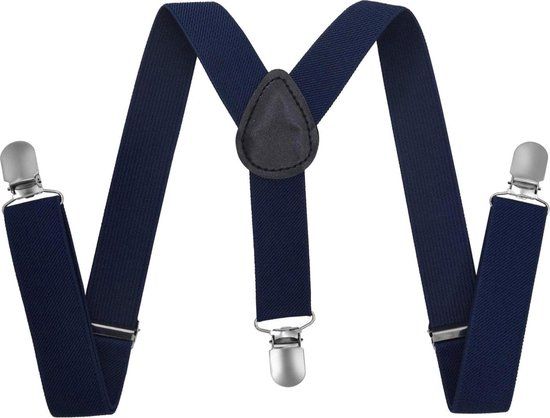 Fako Fashion® Kinder Bretels - Navy Blauw - 65cm - Unisex