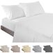 ECOMMERC3 Bedlakenset, 4-delig, voor bedden met 200 cm, gefabriceerd in Spanje, beddengoed met hoeslaken, dekbedovertrek en 2 kussenslopen, 45 x 110 cm, wit