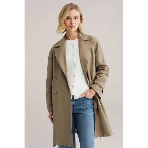 WE Fashion Dames trenchcoat - Taupe - Maat 40