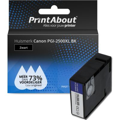 PrintAbout   Huismerk Canon PGI-2500XL BK Inktcartridge Zwart Hoge capaciteit