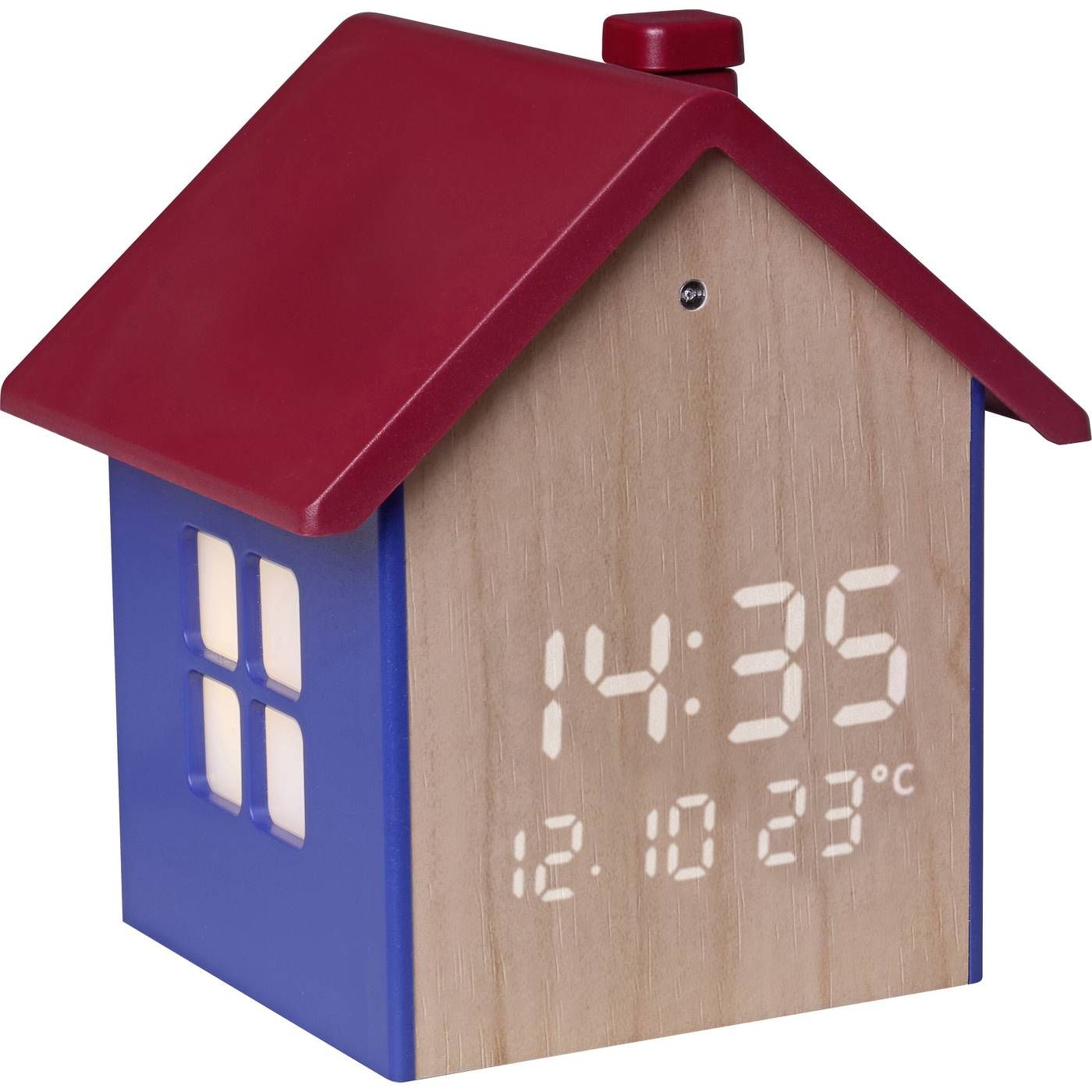 TFA Dostmann Digitale wekker voor kinderen, 60.2046.06, tijd/datum/binnentemperatuur, met nachtlampfunctie, ideaal in de hal/ingang/kinderkamer, onzichtbaar display, kleurrijk