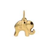 Lucardi Dames Stalen goldplated bedel olifant Hanger Staal Goudkleurig