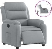 VidaXL Fauteuil elektrisch verstelbaar stof lichtgrijs