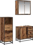 vidaXL Badkamermeubel Set 3-delig Oud Hout 35 x 37,5 x 100 cm
