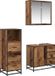 vidaXL Meuble de salle de bain 3 pièces Bois vieilli 35 x 37,5 x 100 cm