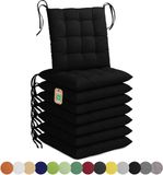 Lavea® Stoelkussens 40x40 cm, Set van 8 – Zitkussen & Stoelpads voor Binnen en Buiten – Comfortabel, Wasbaar en Duurzaam – Zwart