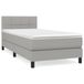 vidaXL Boxspring met matras stof lichtgrijs 90x200 cm