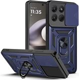 Techsuit Hoesje geschikt voor Motorola Moto G37 Power - Camshield Back Cover - Blauw