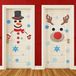 Markenlos 6 Blatt Weihnachts-Türsticker - Großer Schneemann & Elch Designs - Für Tür, Fenster & Wand