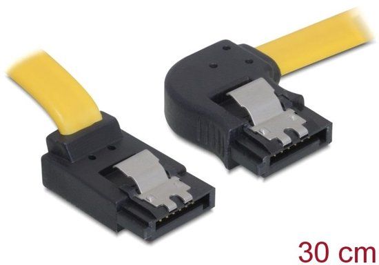 Delock SATA kabel 30cm geel re/ob Metaal