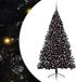 vidaXL Kunststof Voorverlichte Kerstboom met 300 LED Zwart 210 cm PVC