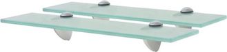 vidaXL zwevende schappen - 2 stuks - 40x20 cm - 8 mm glas - doorzichtig