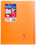 Clairefontaine 984409C Pak met 10 Geniete Schriften Koverbook Oranje - 24x32 cm - 48 Pagina's Grote Ruitjes - Wit Papier 90 g - Polypro Omslag