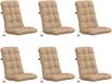 vidaXL - 6-delige hoogrugkussen VIANEN - 100% Polyester - Zand
