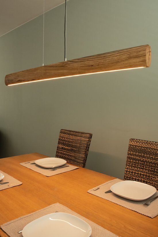 RvdB Bright Oval Light 150 - Houten hanglamp - eettafel lamp - LED - Plafondlamp