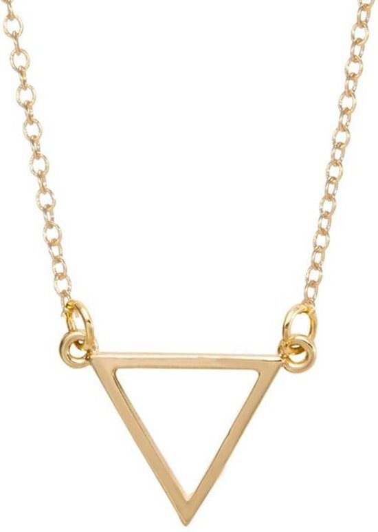 Joboly Triangle open minimalistische driehoek ketting - Dames - Goudkleurig - 45 cm