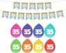 Haza Verjaardag 35 jaar geworden versiering - 16x thema ballonnen/1x Happy Birthday slinger 300 cm