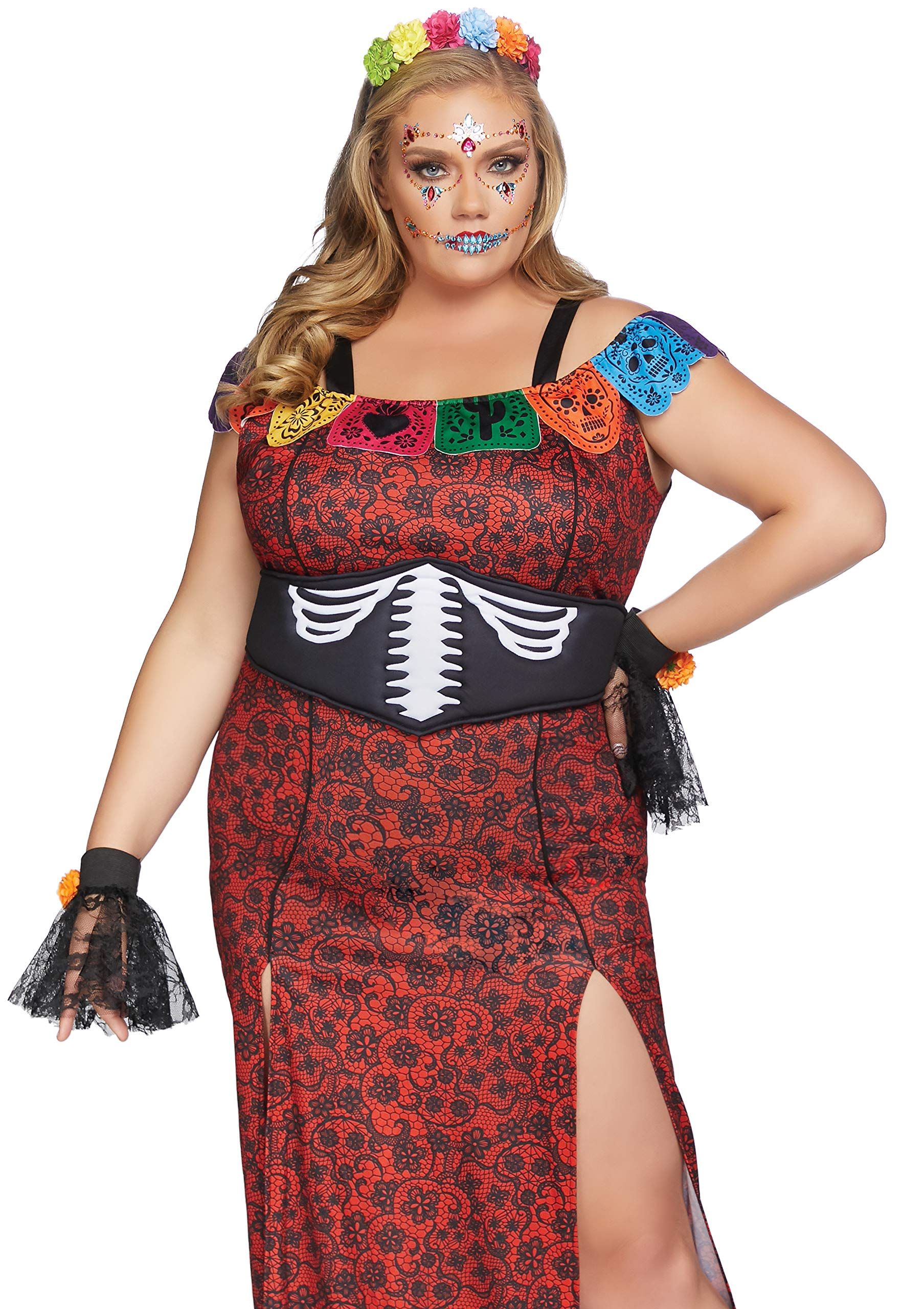 Leg Avenue Kostuum -XL/2XL- Deluxe Day of the Dead Beauty Multicolours