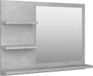 Miroir de salle de bain 60x10,5x45 cm bois travaillé gris béton