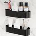 Qeekzeel Étagère de douche sans perçage Panier de douche Organiseur Étagère de douche autocollante sans clous Étagère à épices autocollante sans dommage Montage mural Finition mate pour salle de bain Cuisine, 2 pièces