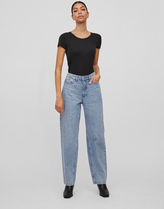 Vila VIKELLY JAF HW STRAIGHT JEANS-NOOS Women's Jeans Light Blue Denim - Size 38 x 32