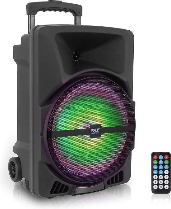 Pyle Partybox - Grote Bluetooth Luidspreker - 1200W - LED-verlichting - Zwart