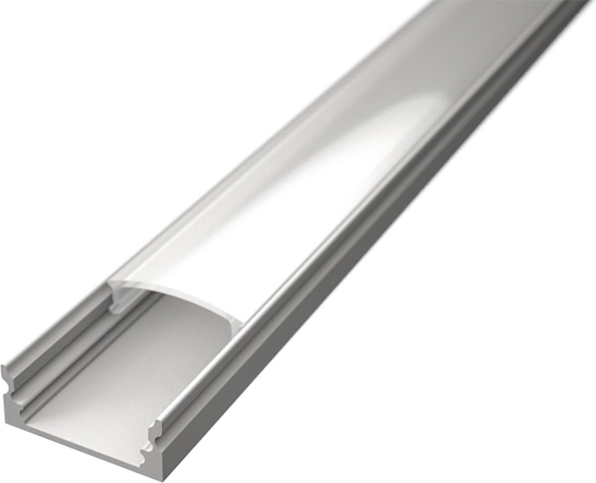 BES LED LED Strip Profiel - Delectro Profi - Wit Aluminium - 1 Meter - 17.1x8mm - Opbouw