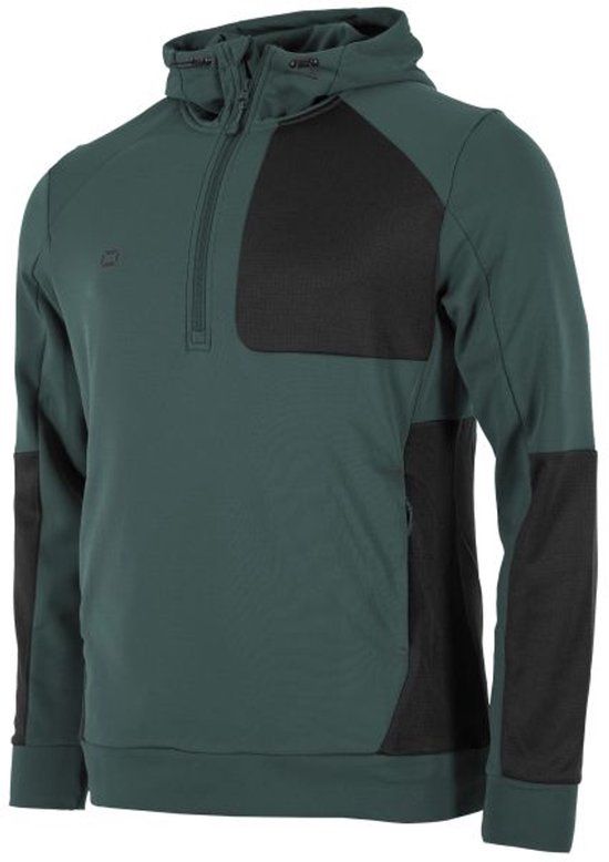 Stanno Plaza Brush Hooded Half Zip Top - Stormy Grijs - Maat M