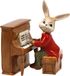 Goebel - Pasen | Decoratief beeld Haas Pianospeler | Aardewerk - 9cm - Paashaas