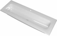 Wastafel INK Reflekt Wastafel Polystone Centraal met 1 Kraangat - 1200x400x15 mm - Glans Wit