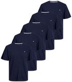 Jack & Jones Heren t-shirt 5 pack Essentials navy blazer XXL