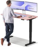 Desktronic HomePro Zit-sta Bureau Elektrisch In Hoogte Verstelbaar, 140x70 cm Zwart/Roze