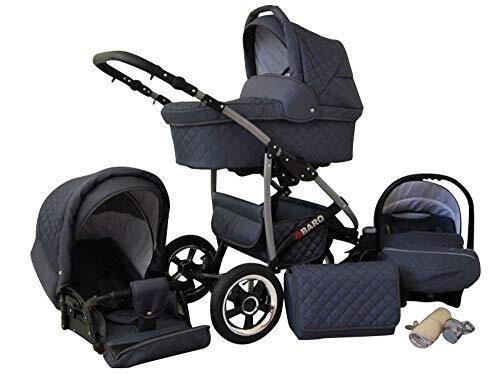 Lux4Kids ChillyKids Graphit Kinderwagen, 3-in-1 2-in-1, complete set met autostoel, Q-bus, 12 kleuren, zonder babyzitje