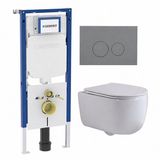 Geberit QeramiQ Dely Swirl Toiletset - Mat Wit