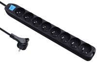 Electraline 32055 Stekkerdoos 8-voudig, met schakelaar, kabel van 1,5 m, zwart