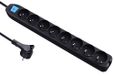 Electraline 32055 Stekkerdoos 8-voudig, met schakelaar, kabel van 1,5 m, zwart
