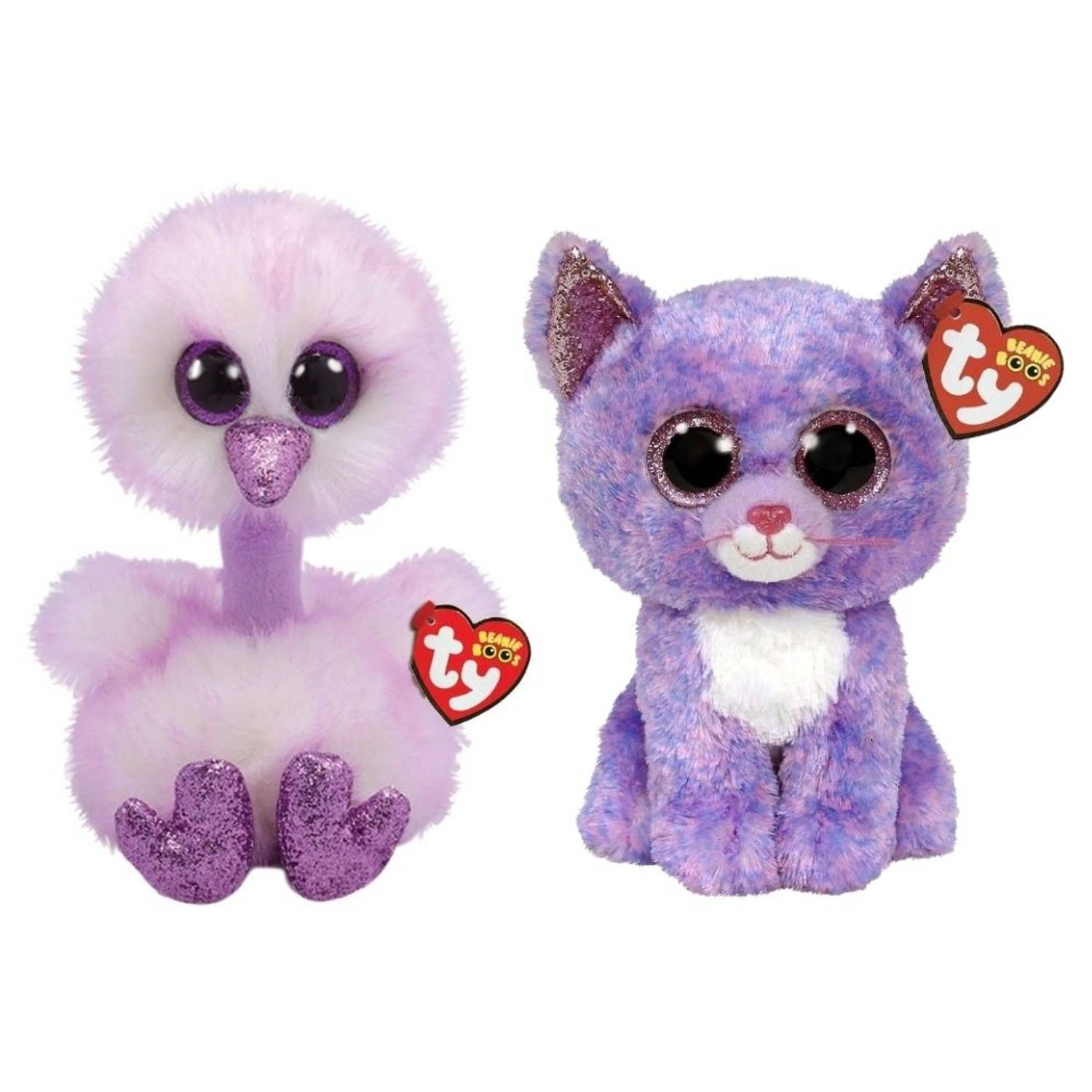 TY - Knuffel - Beanie Buddy - Kenya Ostrich & Cassidy Cat - 2023 - Meerkleurig