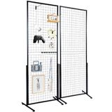 VEVOR 2 x 5.6' Grid Wandpanelen Tower, 2 Packs Wire Gridwall Display Racks met T-Base Floorstanding