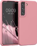 kwmobile telefoonhoesje geschikt voor Samsung Galaxy S22 - Hoesje met siliconen coating - Smartphone case in lichtroze