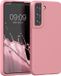 kwmobile telefoonhoesje geschikt voor Samsung Galaxy S22 - Hoesje met siliconen coating - Smartphone case in lichtroze