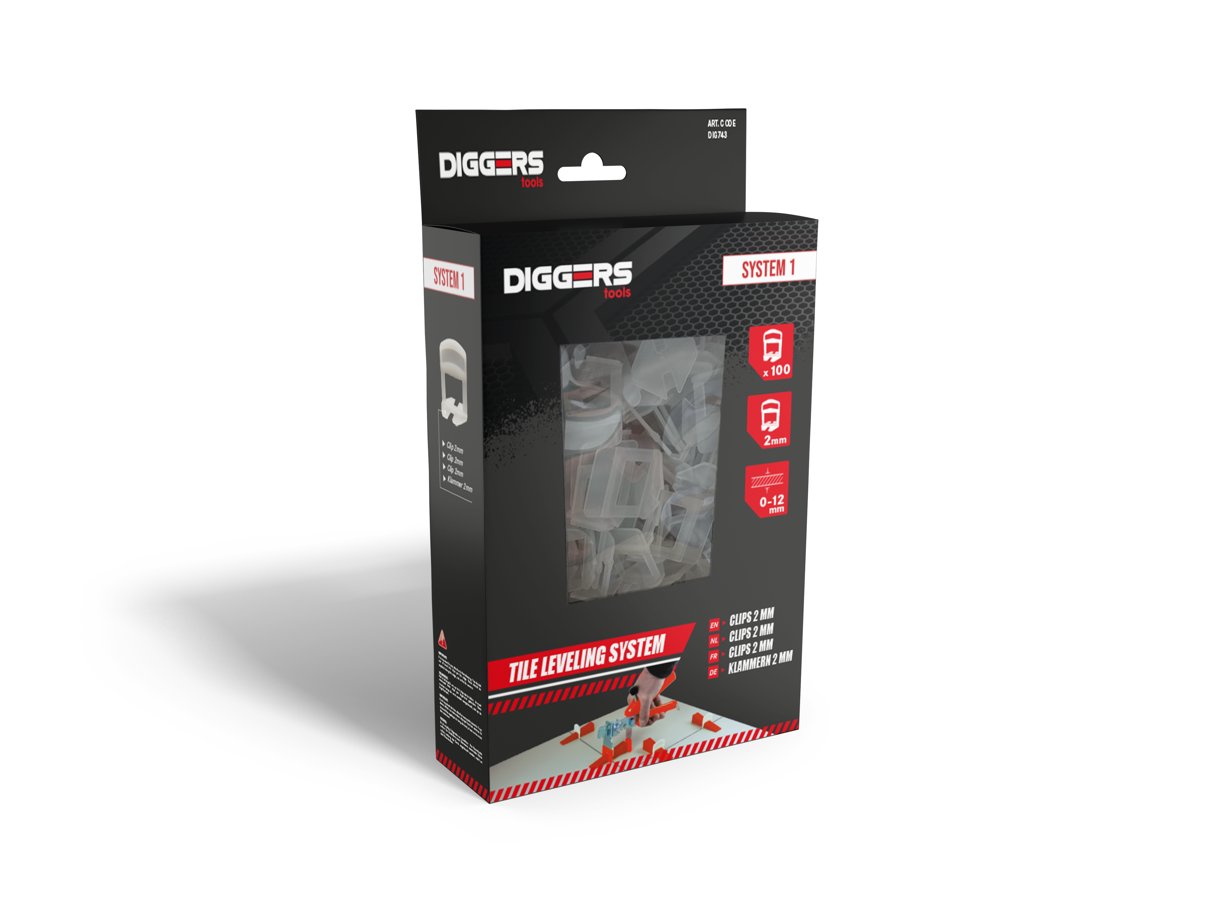 Diggers Tegelclips | 2mm | 100 stuks | Systeem 1 - DIG743