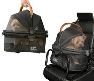 Pet Gear No-Zip View 360 Ultra Lite Pet Safety Carrier & Car Seat voor Kleine Honden & Katten Drukknopingang, 15 inch, Onyx