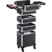 Yaheetech Valise de maquillage 5 en 1 à roulettes - Verrouillable - 34 x 25,5 x 80,5 cm - Noir