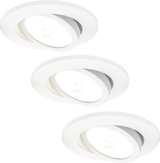 LEDVION Dimbare LED Inbouwspot Wit - IP65 - 7W - CCT - - Geschikt voor de Badkamer - 3 Pack