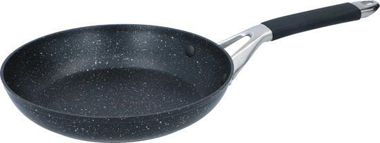 Alpina Koekenpan 24cm - Anti-Aanbaklaag - Alle Warmtebronnen, ook Inductie - Aluminium - Zwart