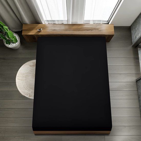 Utopia Bedding Hoeslaken, 160 x 200 cm, Zwart