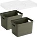 Sunware Boîtes de rangement avec couvercle transparent - 2x pièces - vert foncé - 18 litres