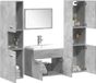 Maison Exclusive - Ensemble de meubles de salle de bain 4 pièces, gris béton, matériau dérivé du bois