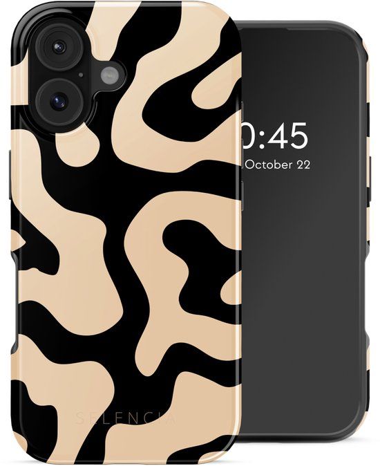 Selencia Hoesje - Geschikt voor Apple iPhone 17 - Backcover geschikt voor MagSafe - Art Wave Black